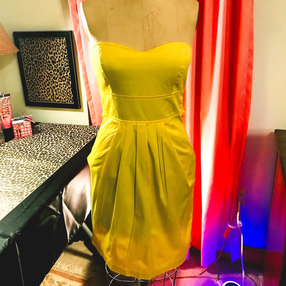 Dress Barn Yellow Halter Dress